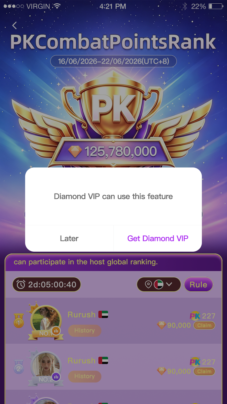 BogoLive VIP diamonds and monetization